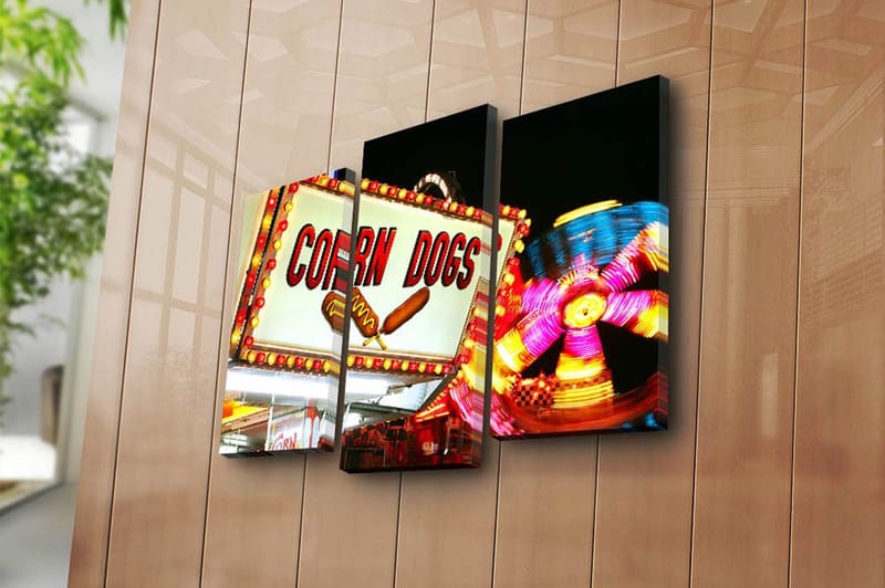 Canvastavla 3-pack Flerfärgad - 20x39 cm - Inredning - Tavlor & konst - Canvastavlor