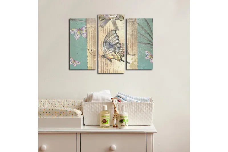 Canvastavla 3-pack Flerfärgad - 20x39 cm - Inredning - Tavlor & konst - Canvastavlor