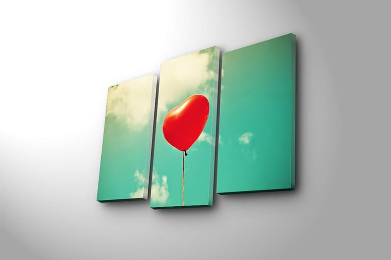 Canvastavla 3-pack Flerfärgad - 20x39 cm - Inredning - Tavlor & konst - Canvastavlor