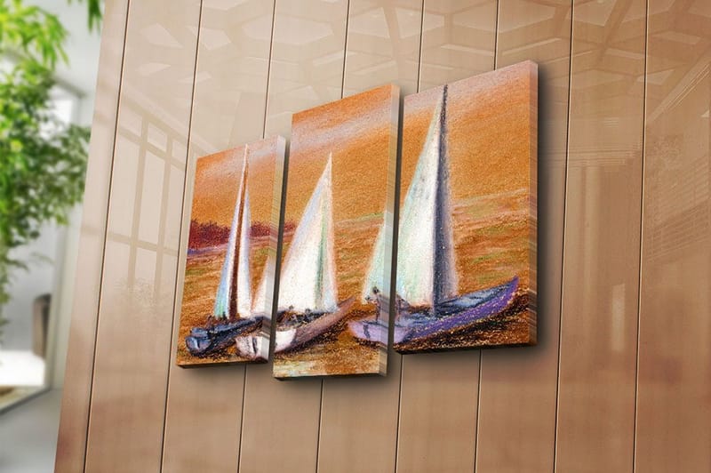 Canvastavla 3-pack Flerfärgad - 20x39 cm - Inredning - Tavlor & konst - Canvastavlor