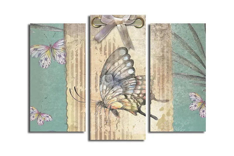 Canvastavla 3-pack Flerfärgad, 20x39 cm