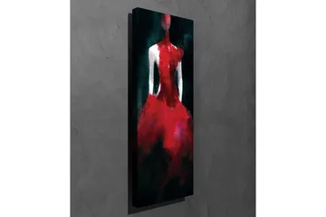 Canvastavla 30x80 cm - Elegant klänning i röd nyans - Röd / Svart - Inredning - Tavlor & konst - Canvastavlor