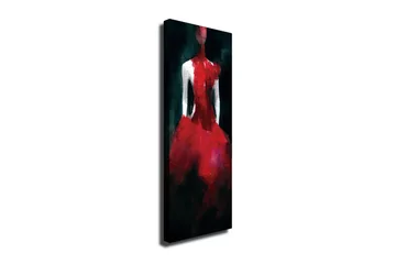 Canvastavla 30x80 cm - Elegant klänning i röd nyans - Röd / Svart - Inredning - Tavlor & konst - Canvastavlor