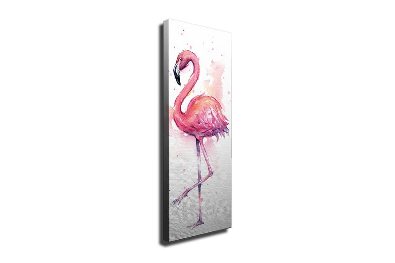 Canvastavla 30x80 cm - Flamingo i mjuka pastellfärger - Rosa / Lila / Svart - Inredning - Tavlor & konst - Canvastavlor