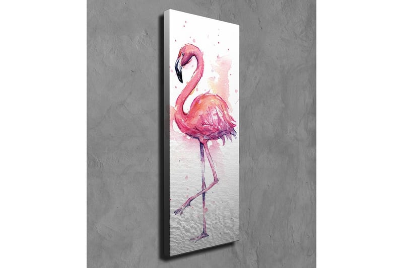 Canvastavla 30x80 cm - Flamingo i mjuka pastellfärger - Rosa / Lila / Svart - Inredning - Tavlor & konst - Canvastavlor