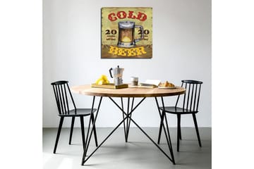 Canvastavla 45x45 cm - Ölkrus med texten Cold Beer och prisinformation - Grön / Brun / Röd - Inredning - Tavlor & konst - Canvastavlor