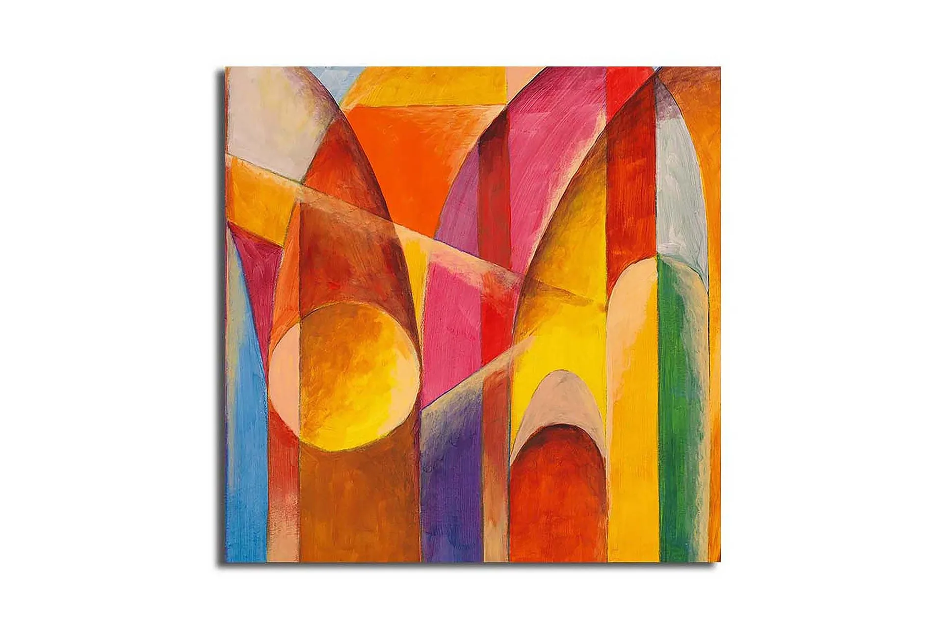 Canvastavla 45x45 cm - Abstrakt komposition med geometriska former och ...