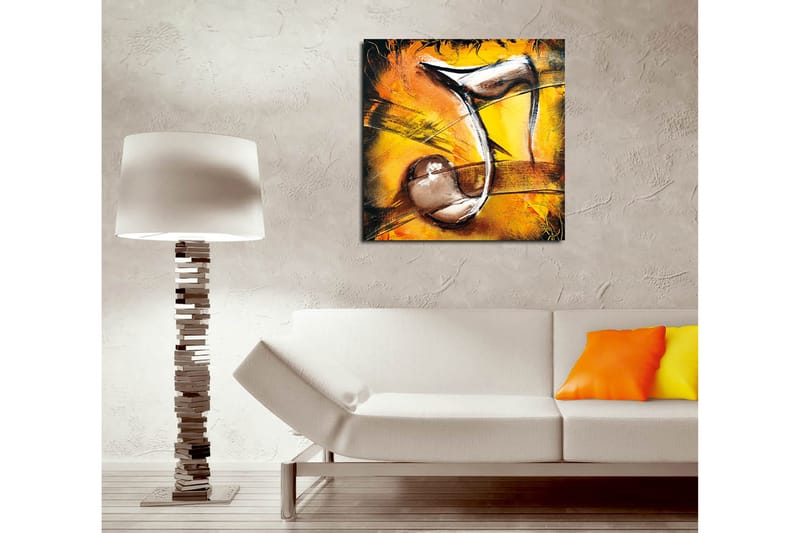 Canvastavla 45x45 cm - Abstrakt komposition med musikaliska inslag - Guld / Svart / Brun - Inredning - Tavlor & konst - Canvastavlor