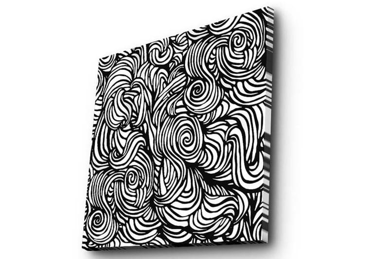 Canvastavla 45x45 cm - Abstrakt komposition med svarta och vita spiraler - Svart / Vit - Inredning - Tavlor & konst - Canvastavlor