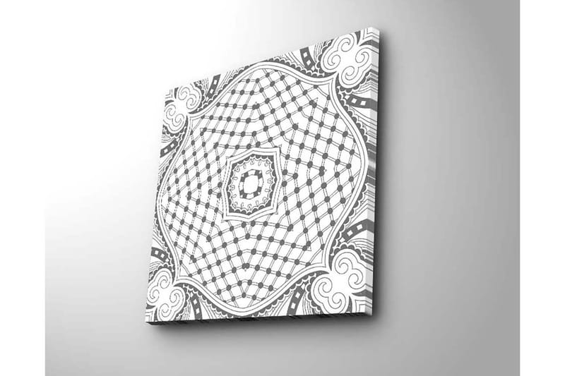 Canvastavla 45x45 cm - Abstrakt mönster med geometriska former och linjer - Svart / Vitt - Inredning - Tavlor & konst - Canvastavlor