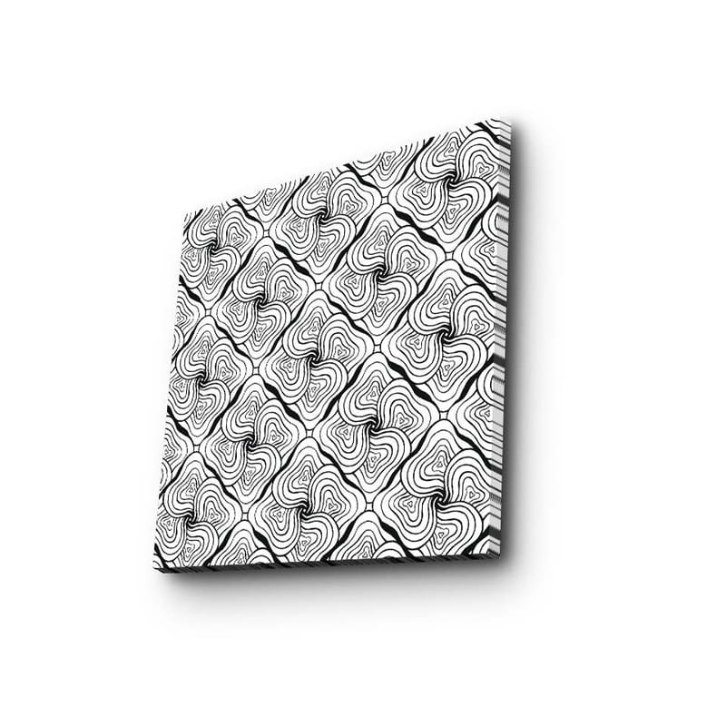 Canvastavla 45x45 cm - Abstrakt mönster med svarta linjer och vita ytor - Svart / Vit - Inredning - Tavlor & konst - Canvastavlor