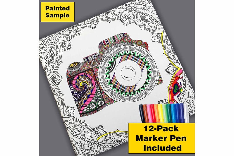 Canvastavla 45x45 cm - Havsdrake i detaljerad svart och vit stil - Svart / Vit - Inredning - Tavlor & konst - Canvastavlor