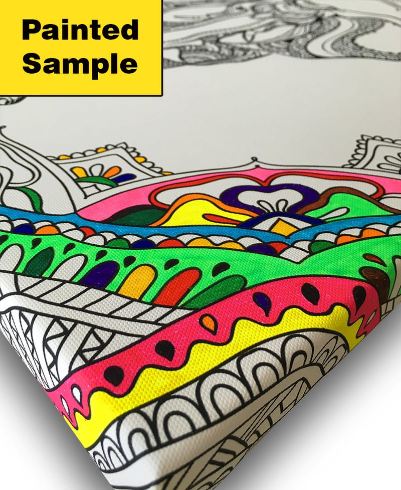 Canvastavla 45x45 cm - Intrikat mandala med detaljerade mönster - Svart / Vitt - Inredning - Tavlor & konst - Canvastavlor