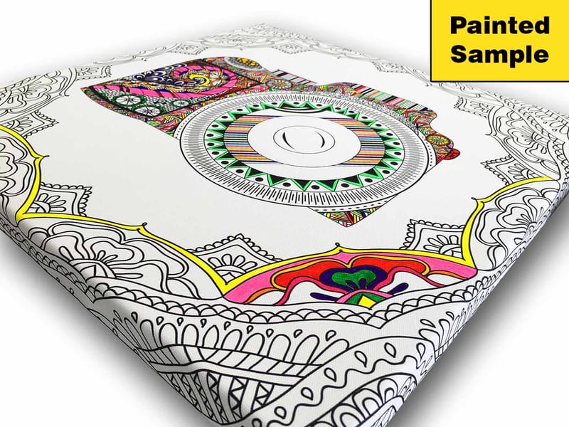 Canvastavla 45x45 cm - Intrikat mandala med detaljerade mönster - Svart / Vitt - Inredning - Tavlor & konst - Canvastavlor