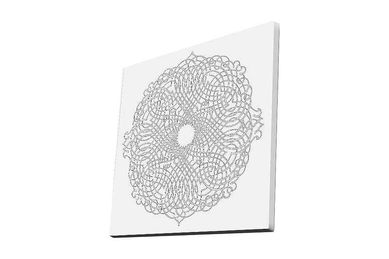 Canvastavla 45x45 cm - Intrikat mandala med linjer och mönster - Svart / Vitt - Inredning - Tavlor & konst - Canvastavlor