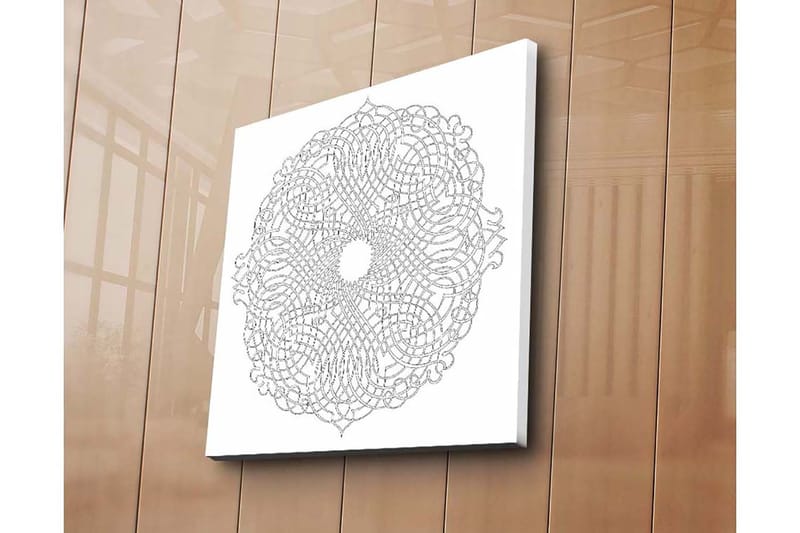 Canvastavla 45x45 cm - Intrikat mandala med linjer och mönster - Svart / Vitt - Inredning - Tavlor & konst - Canvastavlor