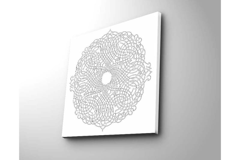 Canvastavla 45x45 cm - Intrikat mandala med linjer och mönster - Svart / Vitt - Inredning - Tavlor & konst - Canvastavlor