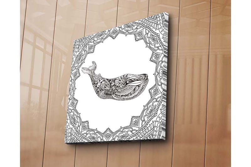 Canvastavla 45x45 cm - Ornamental val i detaljrik design - Svart / Vitt - Inredning - Tavlor & konst - Canvastavlor