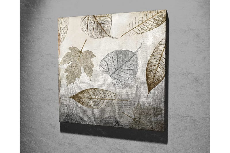 Canvastavla 45x45 cm - Torkade löv i subtila nyanser - Grå / Brun / Beige - Inredning - Tavlor & konst - Canvastavlor