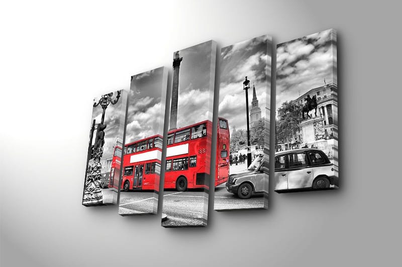 Canvastavla 5-pack Flerfärgad - 19x60 cm - Inredning - Tavlor & konst - Canvastavlor