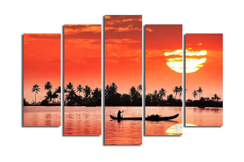 Canvastavla 5-pack Flerfärgad, 19x60 cm