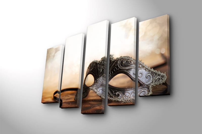 Canvastavla 5-pack Flerfärgad - 19x60 cm - Inredning - Tavlor & konst - Canvastavlor