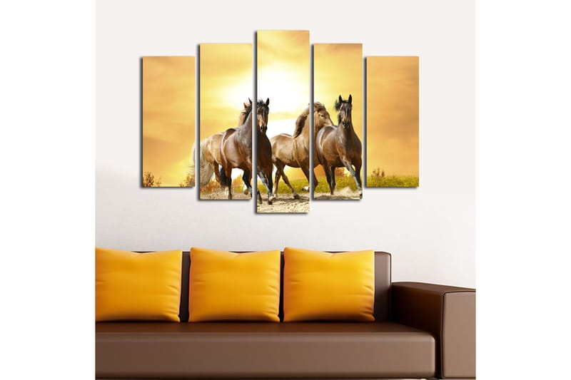 Canvastavla 5-pack Flerfärgad - 19x60 cm - Inredning - Tavlor & konst - Canvastavlor
