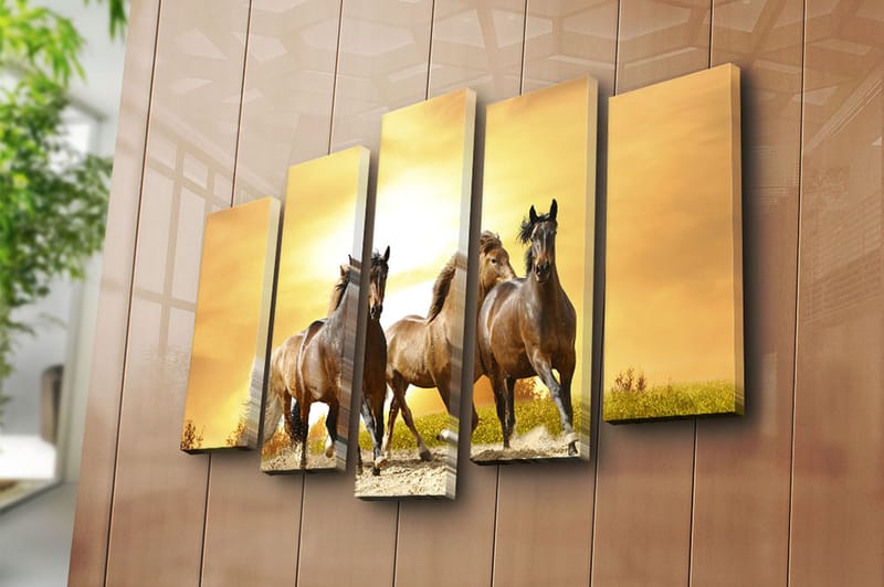 Canvastavla 5-pack Flerfärgad - 19x60 cm - Inredning - Tavlor & konst - Canvastavlor