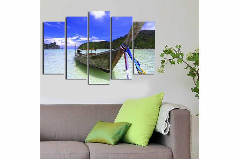 Canvastavla 5-pack Flerfärgad - 19x60 cm - Inredning - Tavlor & konst - Canvastavlor
