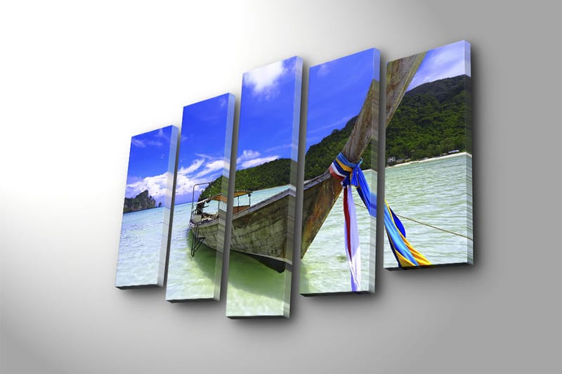 Canvastavla 5-pack Flerfärgad - 19x60 cm - Inredning - Tavlor & konst - Canvastavlor