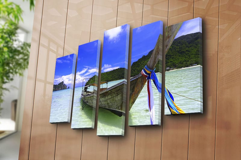 Canvastavla 5-pack Flerfärgad - 19x60 cm - Inredning - Tavlor & konst - Canvastavlor