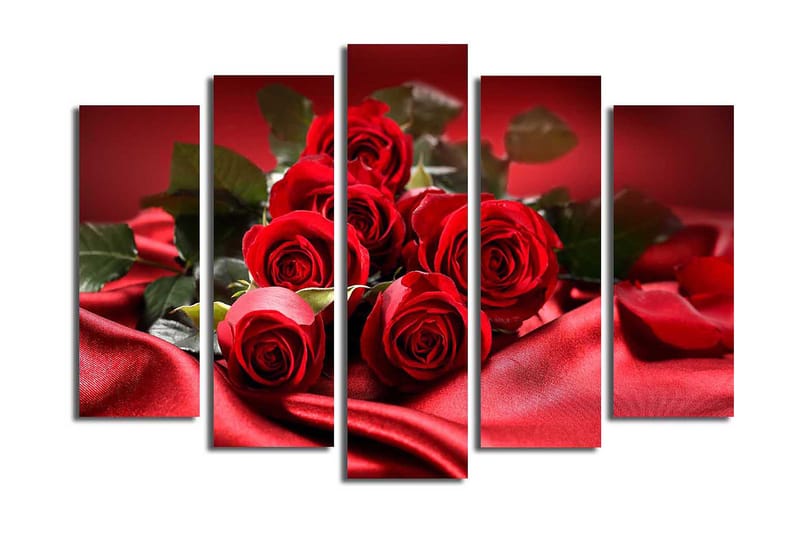 Canvastavla 5-pack Flerfärgad - 19x60 cm - Inredning - Tavlor & konst - Canvastavlor