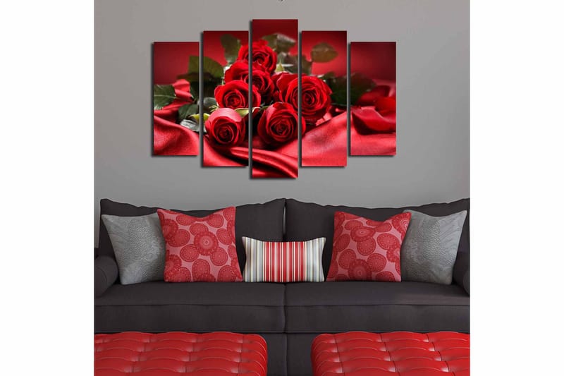 Canvastavla 5-pack Flerfärgad - 19x60 cm - Inredning - Tavlor & konst - Canvastavlor