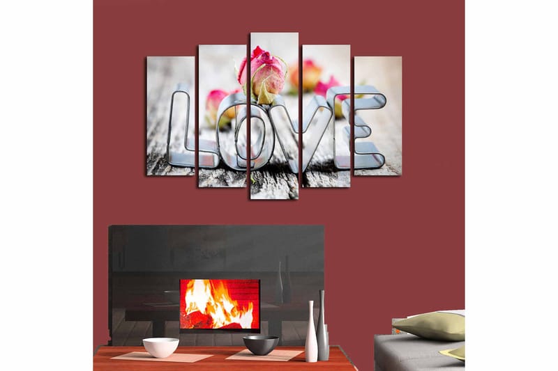 Canvastavla 5-pack Flerfärgad - 19x60 cm - Inredning - Tavlor & konst - Canvastavlor