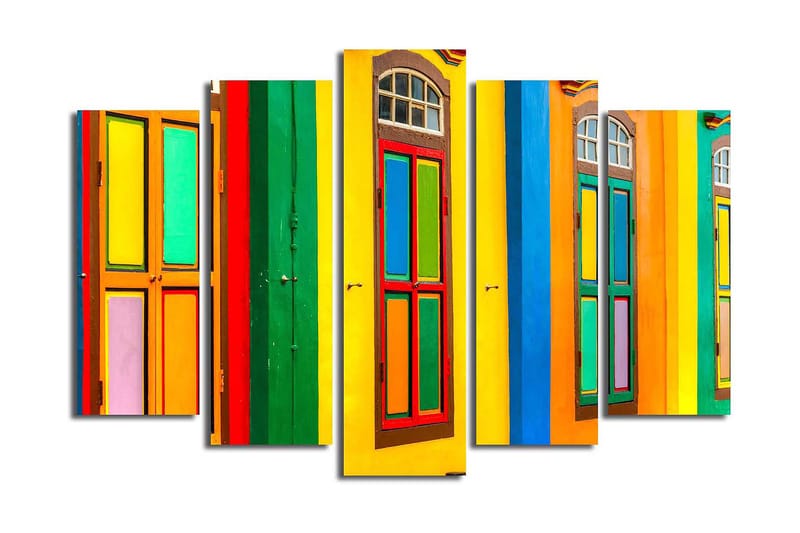 Canvastavla 5-pack Flerfärgad - 19x60 cm - Inredning - Tavlor & konst - Canvastavlor