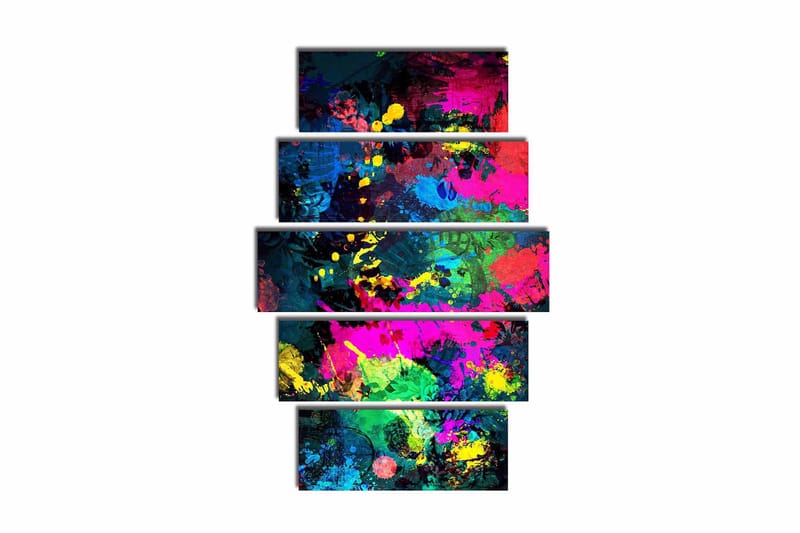 Canvastavla 5-pack Flerfärgad - 19x60 cm - Inredning - Tavlor & konst - Canvastavlor