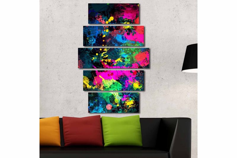 Canvastavla 5-pack Flerfärgad - 19x60 cm - Inredning - Tavlor & konst - Canvastavlor