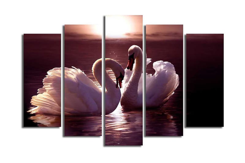 Canvastavla 5-pack Flerfärgad - 19x60 cm - Inredning - Tavlor & konst - Canvastavlor