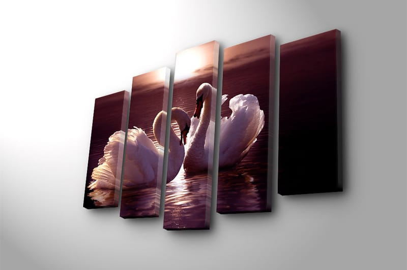 Canvastavla 5-pack Flerfärgad - 19x60 cm - Inredning - Tavlor & konst - Canvastavlor