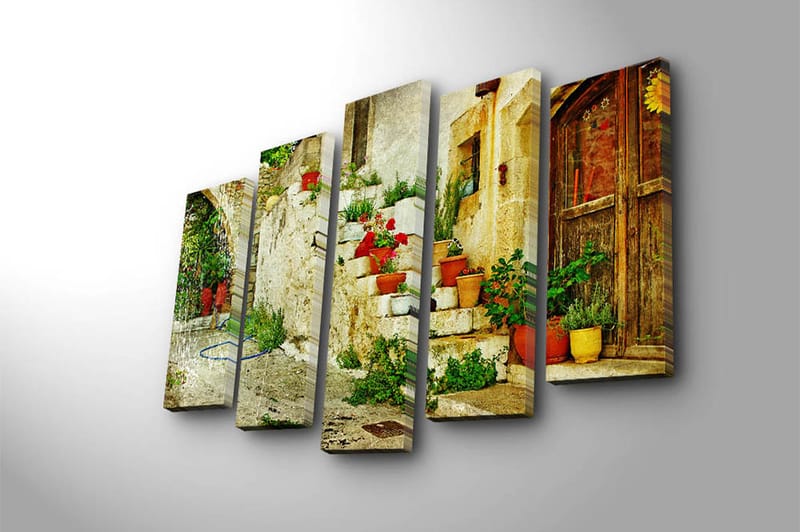Canvastavla 5-pack Flerfärgad - 19x60 cm - Inredning - Tavlor & konst - Canvastavlor