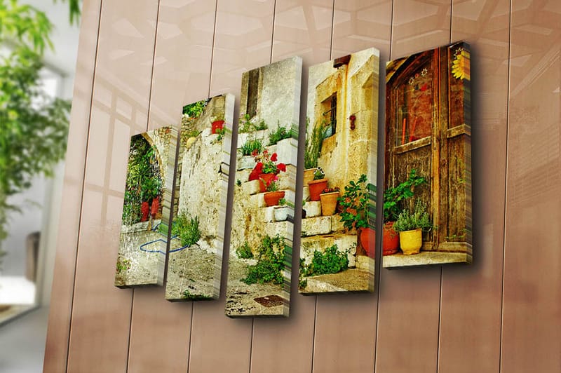 Canvastavla 5-pack Flerfärgad - 19x60 cm - Inredning - Tavlor & konst - Canvastavlor
