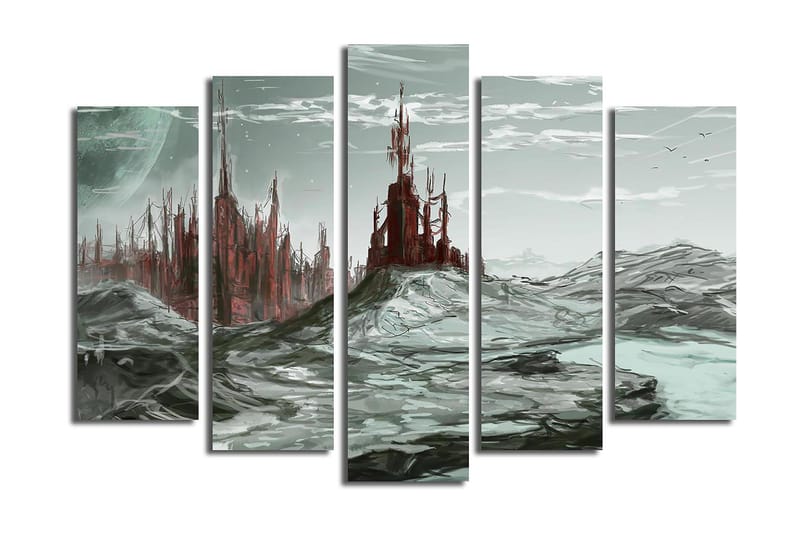 Canvastavla 5-pack Flerfärgad - 19x60 cm - Inredning - Tavlor & konst - Canvastavlor