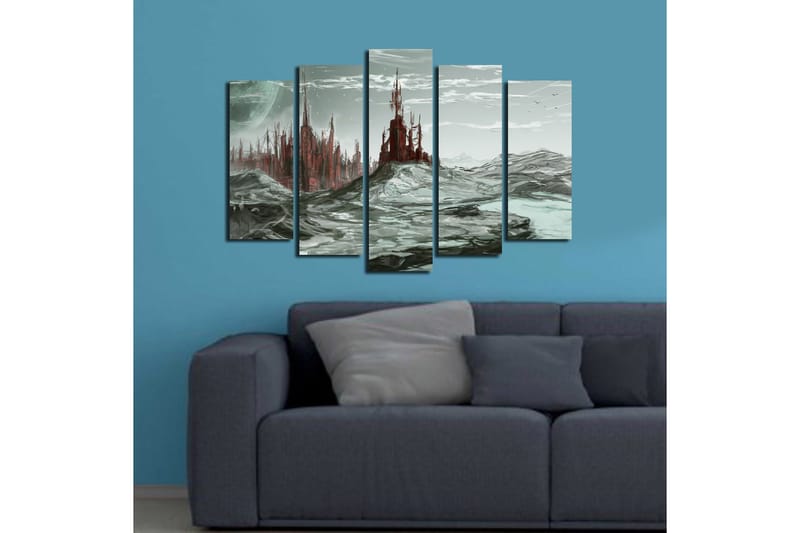 Canvastavla 5-pack Flerfärgad - 19x60 cm - Inredning - Tavlor & konst - Canvastavlor