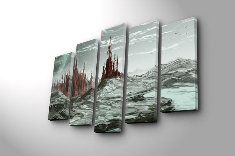 Canvastavla 5-pack Flerfärgad - 19x60 cm - Inredning - Tavlor & konst - Canvastavlor