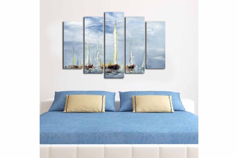 Canvastavla 5-pack Flerfärgad - 19x60 cm - Inredning - Tavlor & konst - Canvastavlor