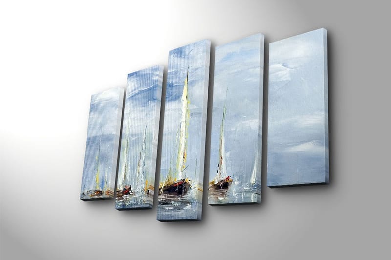 Canvastavla 5-pack Flerfärgad - 19x60 cm - Inredning - Tavlor & konst - Canvastavlor