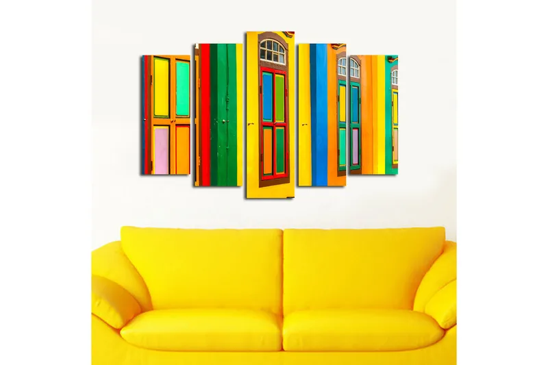 Canvastavla 5-pack Flerfärgad - 19x60 cm - Inredning - Tavlor & konst - Canvastavlor