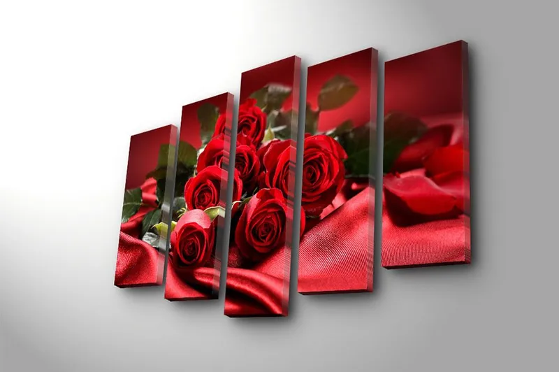 Canvastavla 5-pack Flerfärgad - 19x60 cm - Inredning - Tavlor & konst - Canvastavlor