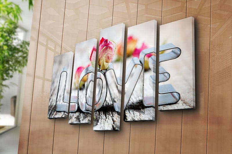 Canvastavla 5-pack Flerfärgad - 19x60 cm - Inredning - Tavlor & konst - Canvastavlor