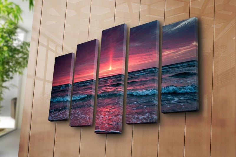 Canvastavla 5-pack Flerfärgad - 19x60 cm - Inredning - Tavlor & konst - Canvastavlor
